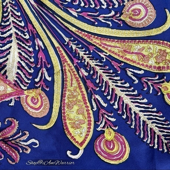 J.Crew Collection marine blue silk paisley/feather pull-on pants shop@iamwarrior - Picture 8 of 16